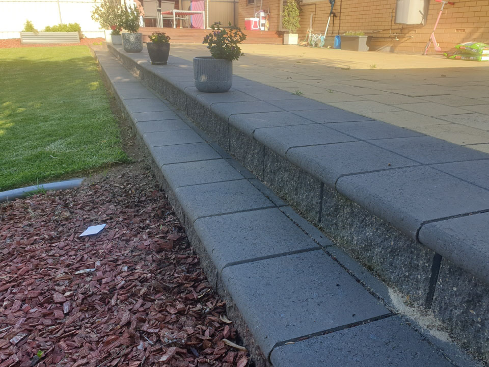 paved steps to lawn